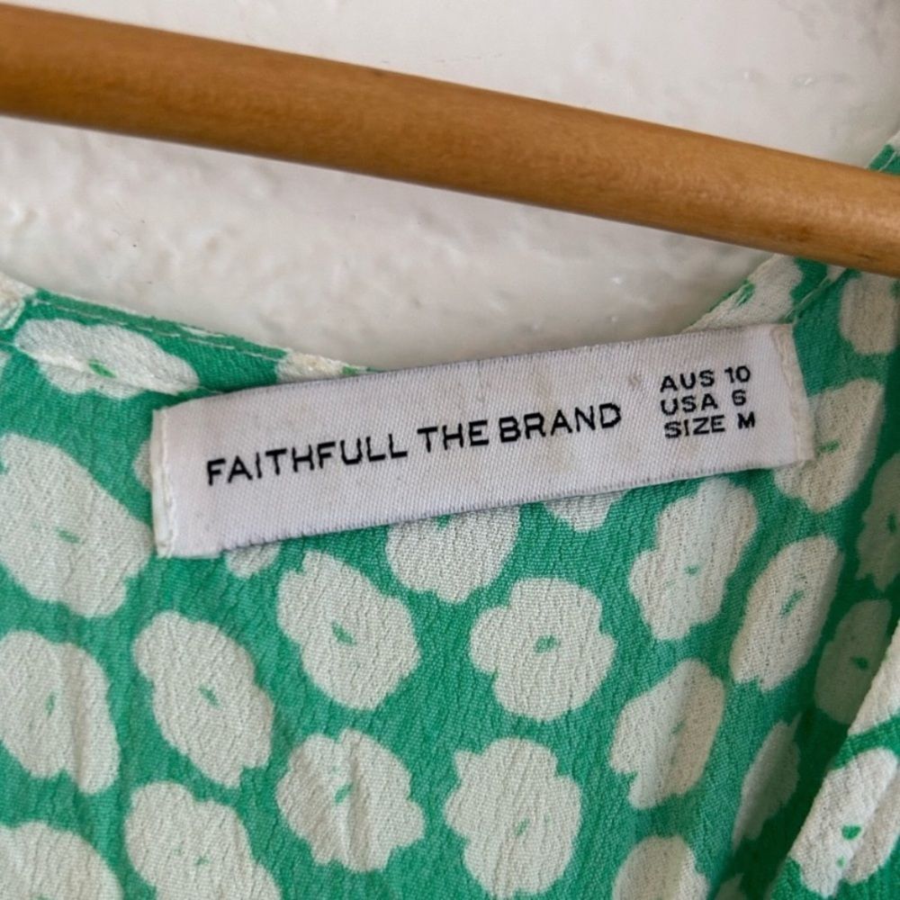 Faithfull the Brand La Barben Mini Dress Cora Floral
green Sz M babydoll rayon - Picture 12 of 13